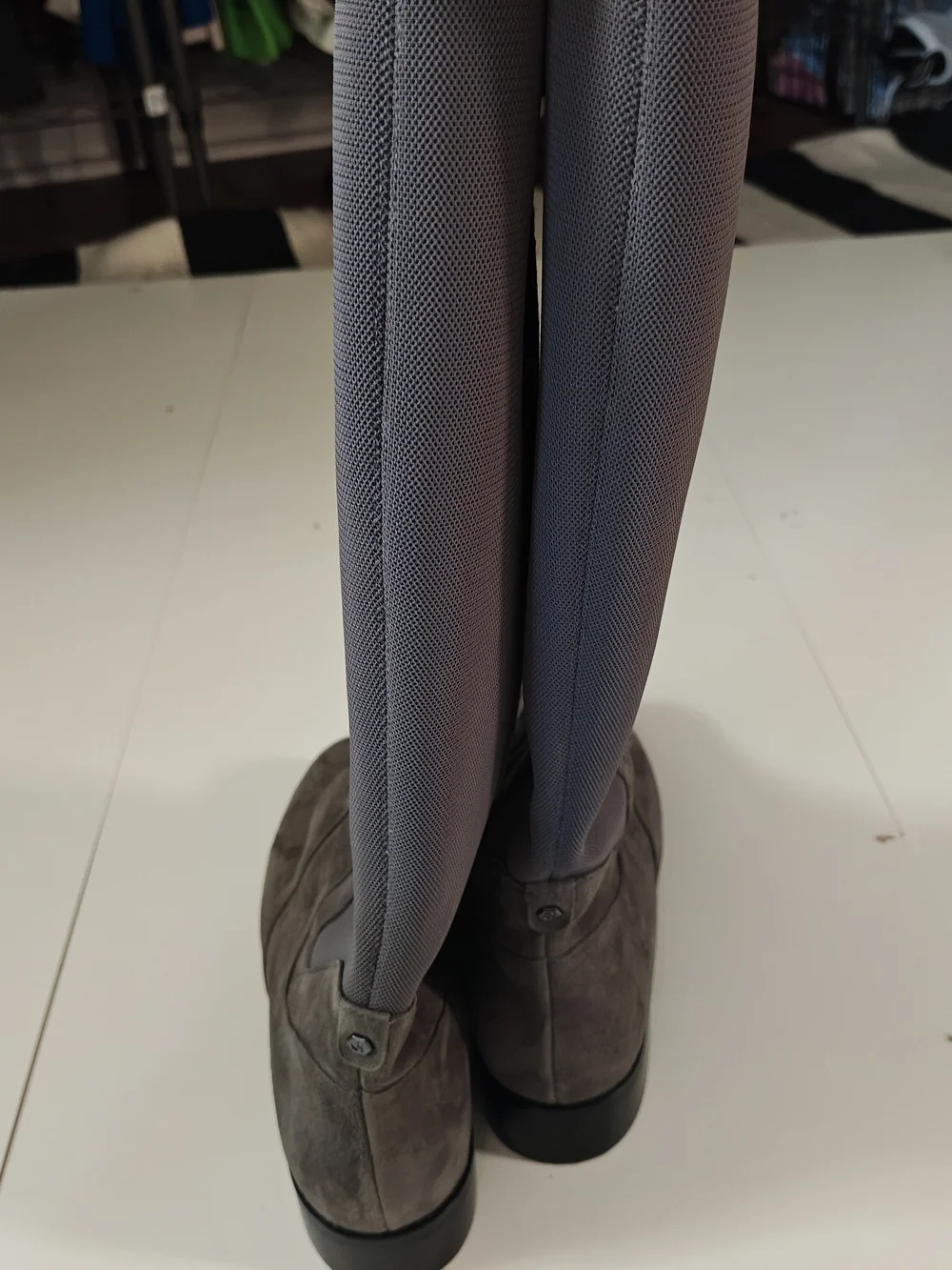Cole Haan Grand.ØS Taupe Suede Tall Riding Boots Stretch Back 9.5B